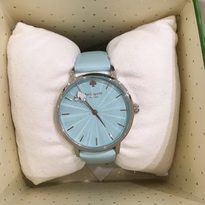 NWT Kate Spade metro swan mint leather watch